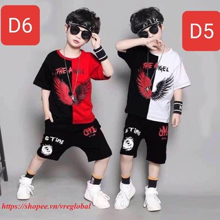 Quần Áo Bé Trai ⚡GIẢM SỐC ⚡ Bộ Quần Áo Trẻ Em Mùa Hè Cho Bé Trai THE ANGEL Co Giãn 4 Chiều Thoáng Mát