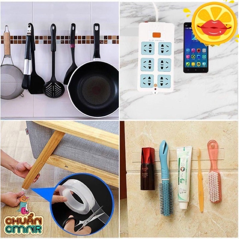 Băng keo 2 mặt siêu dính cuộn 3M - Băng keo thần thánh dài 3m