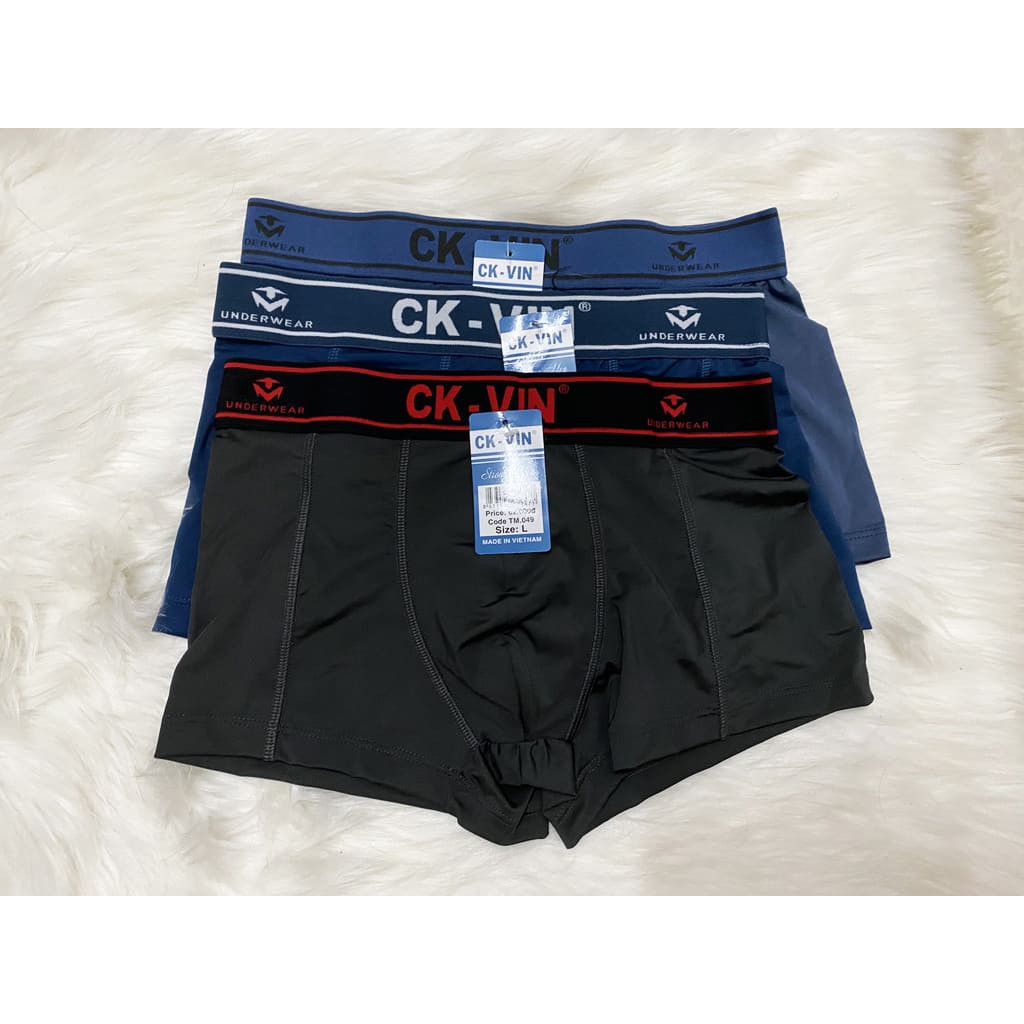 Quần lót nam boxer cao cấp thun lạnh co dãn 4 chiều thông hơi thấm hút, kiểu quần lót đùi nam lịch lãm lưng to 048