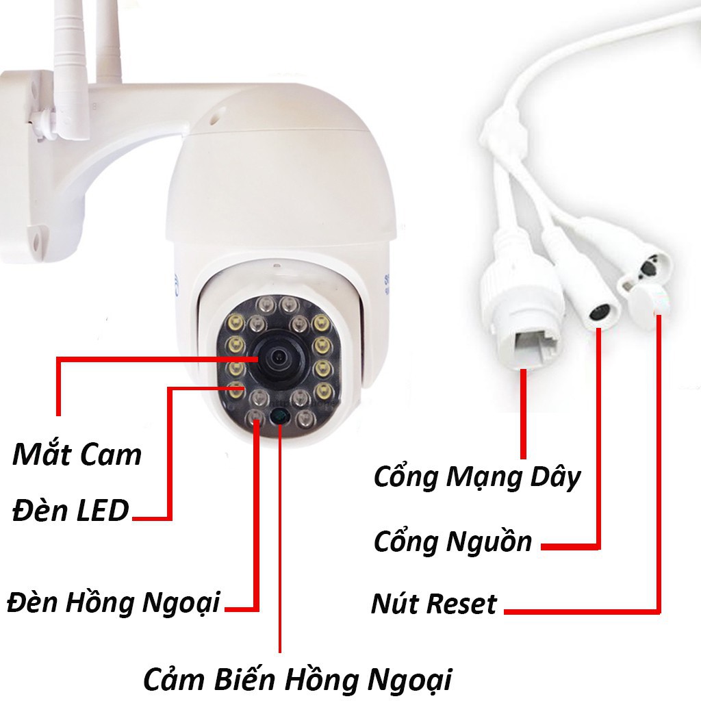 Camera Yoosee 2 râu 4 râu 3.0, quay 360 độ ,quan sát rõ nét ngày đêm - Camera có màu | BH 6 Tháng | BigBuy360 - bigbuy360.vn