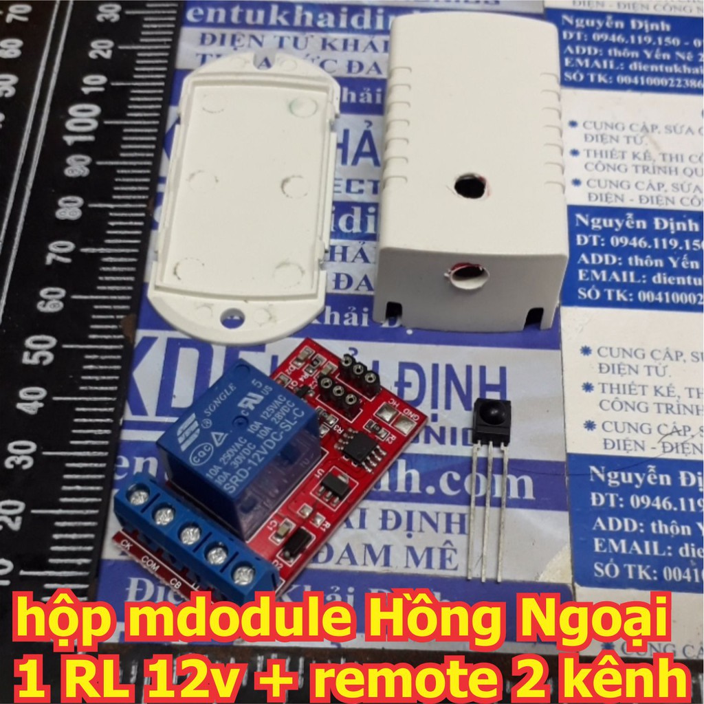 hộp mdodule Hồng ngoại 1 RELAY 5v + remote 2 kênh kde2133