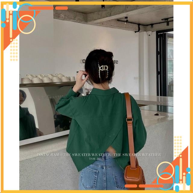 Áo sơ mi chéo tà, áo croptop vạt tà sau lưng MSP90804 | BigBuy360 - bigbuy360.vn