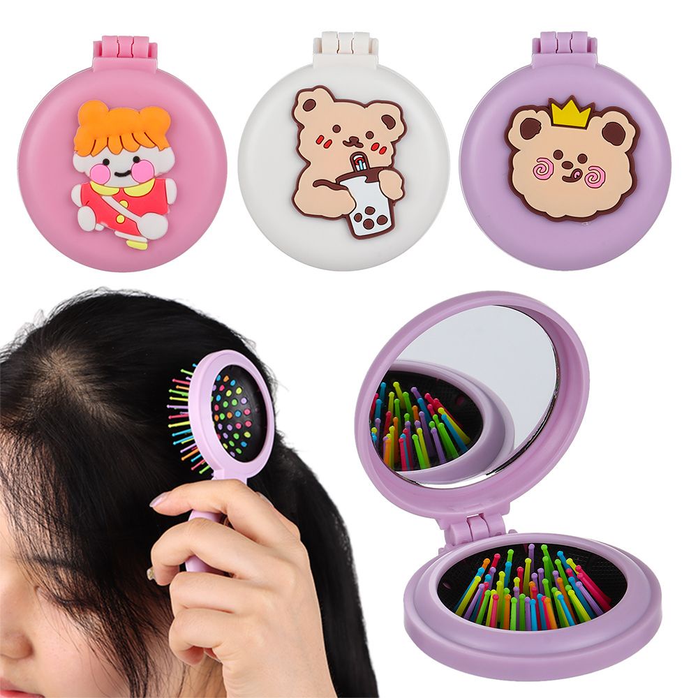 [Hàng mới về] Lược chải tóc lông mềm có thể gấp gọn chải được tóc khô và tóc ướt 2 trong 1 chống tĩnh điện