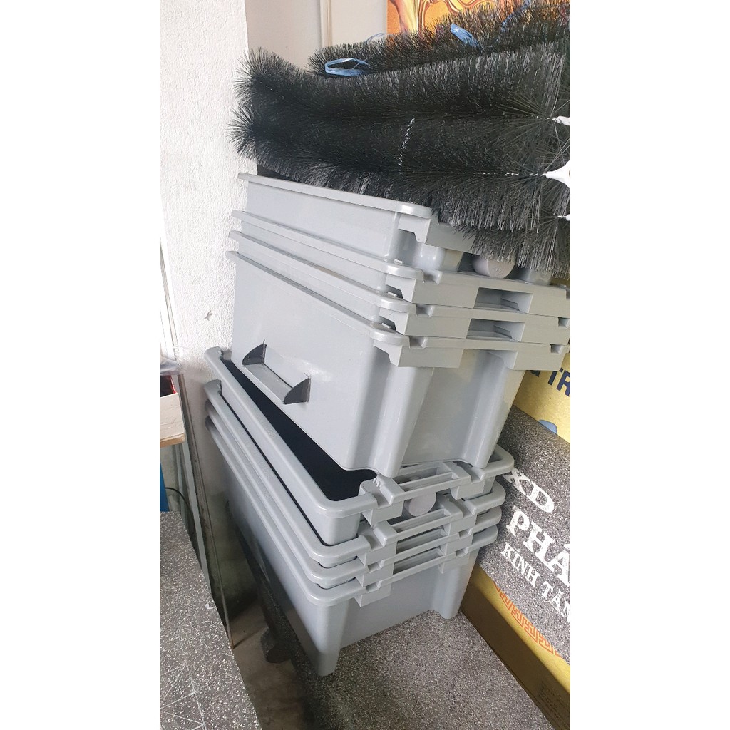 Baki xám 3tầng  kèm ống mưa kt  65×39×69