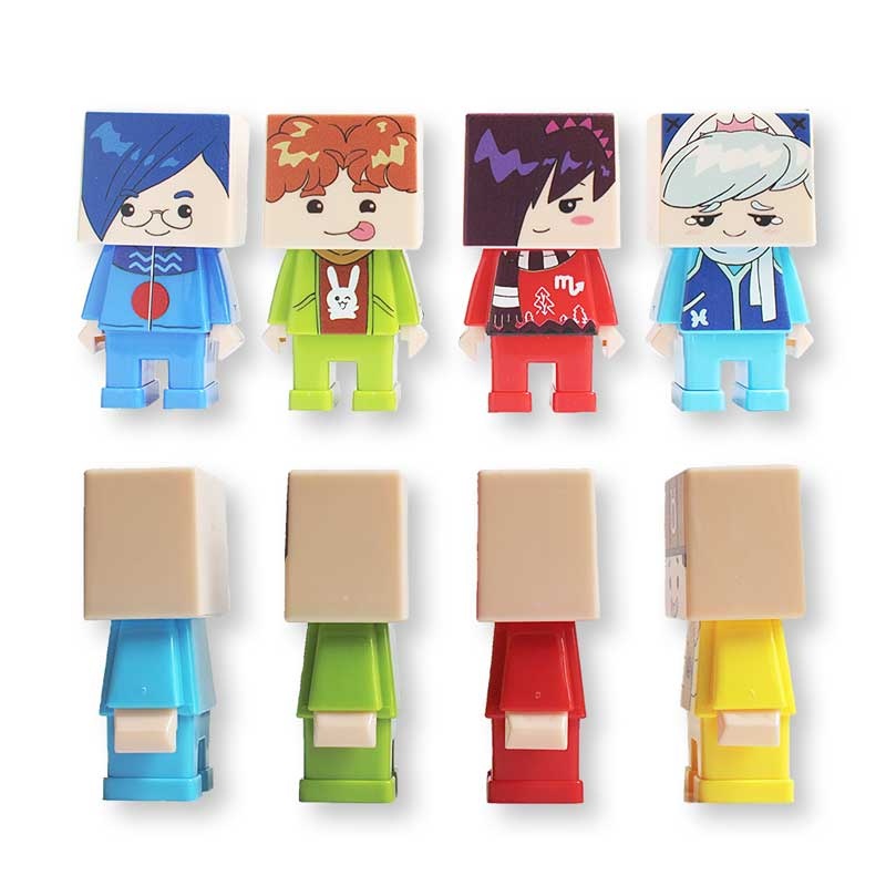 Bộ Chuốt Bút Chì Và Gôm Tẩy Lắp Ráp Lớp Học Mật Ngữ - HooHooHaHa  Xanh Dương -