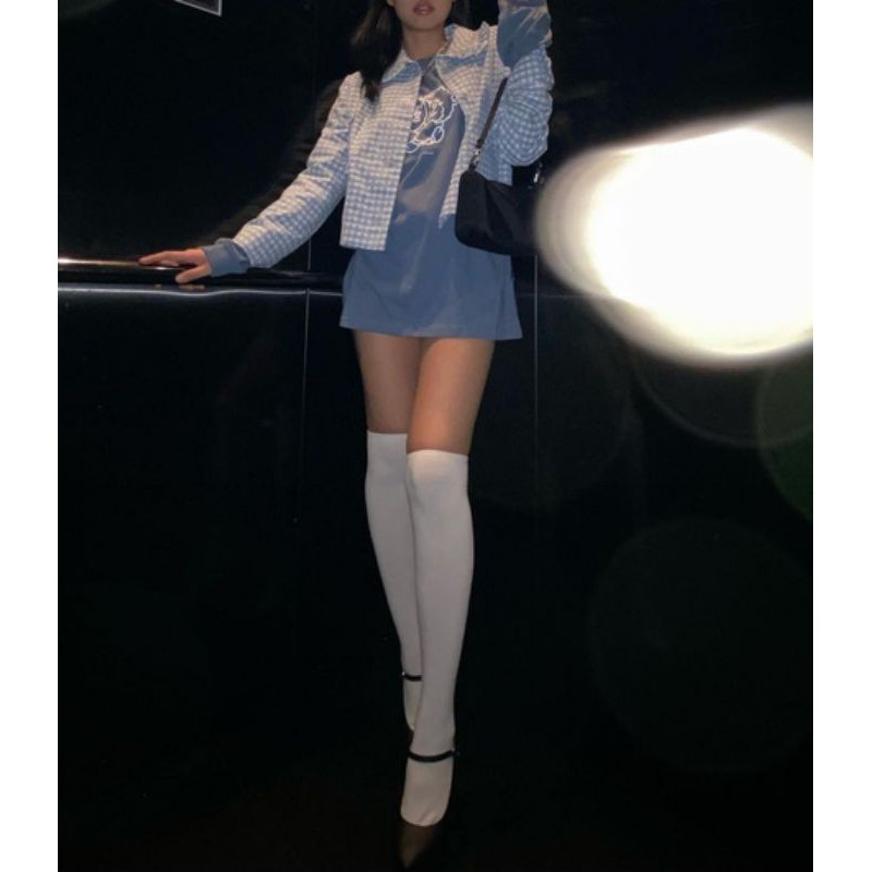 Tất gối ulzzang Lisa,Jennie Black Pink
