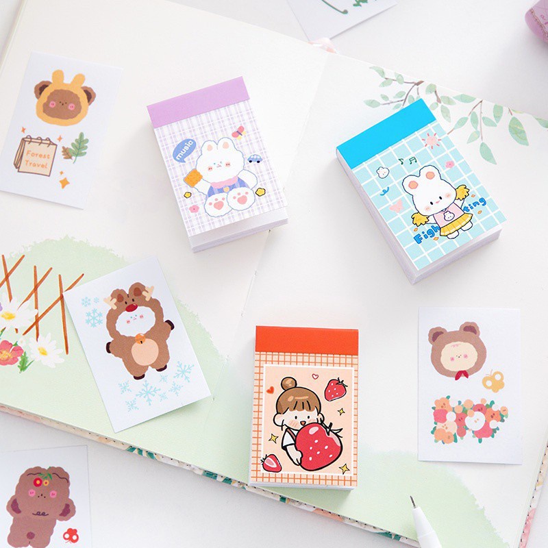 Bộ 50 sticker dán họa tiết hoạt hình đáng yêu đa năng