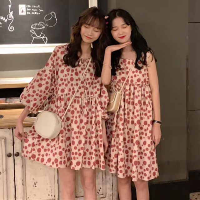 Đầm babydoll chấm bi