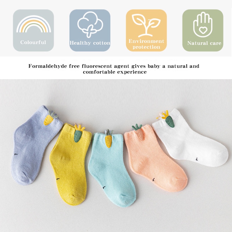 Vớ cotton màu trơn dành cho bé trai và bé gái