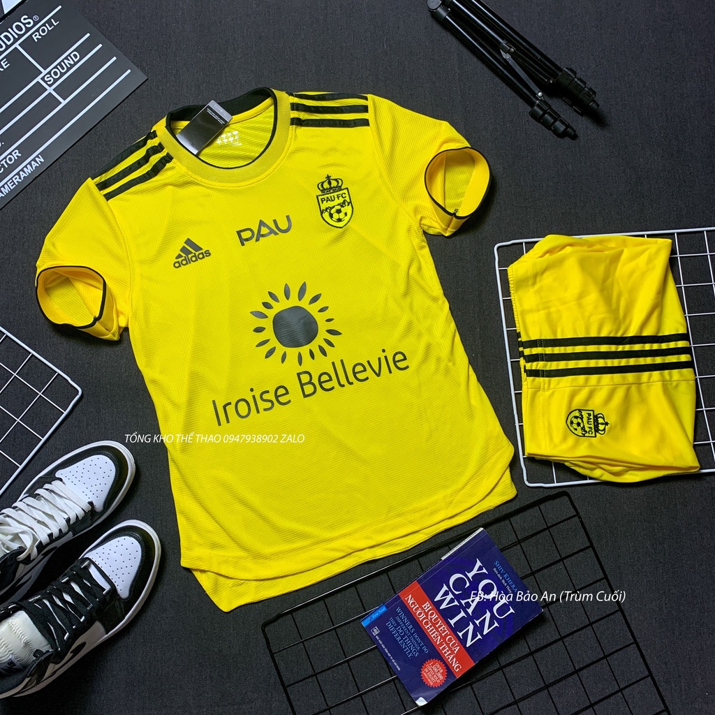 Bộ Quần Áo Bóng Đá Cầu Thủ Quang Hải-Quần Áo Bóng Đá CLB Pau FC- Vải Gai Thái Cao Cấp