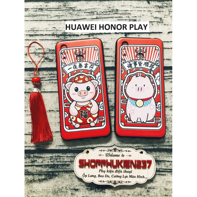 Ốp lưng Huawei Nova 3/ Nova 3i/ Nova 3e/ Nova 2i/ Y9 2019/ Gr5 mini/ Gr5 2017/ Y6ii/ Honor Play Dẻo Heo Tết Kèm Lục Lạc