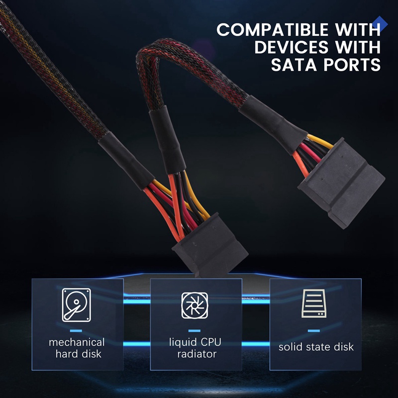 Dây Cáp Nguồn 6Pin Sang 15Pin X2 SATA Cho DELL Vostro 3650 3653 3655
