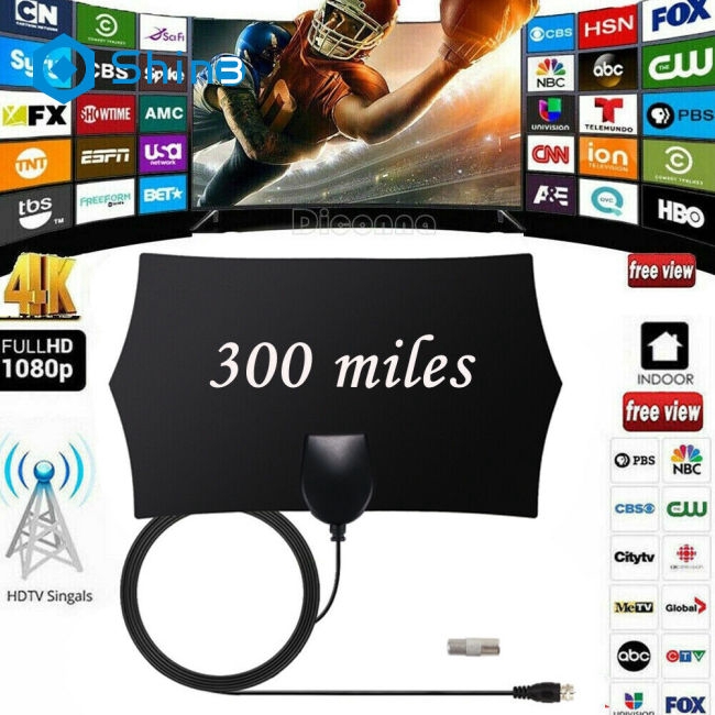 Anten TV kỹ thuật số phạm vi 300 dặm dùng trong nhà cho chất lượng HD 1080p