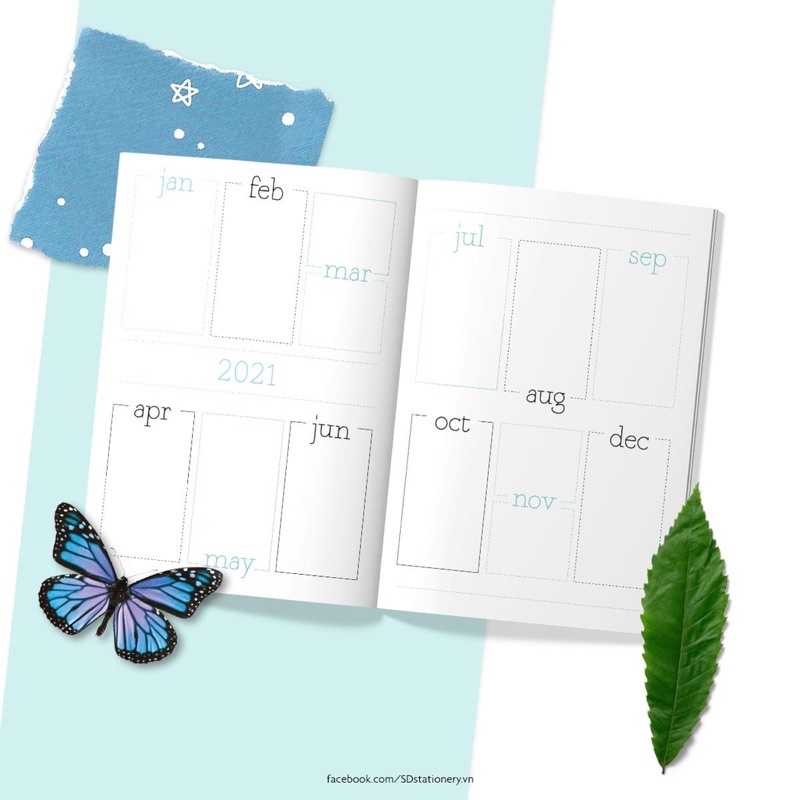 Sổ lịch planner B6 SDstationery LIFE and NATURE 24 tháng 2021-2022