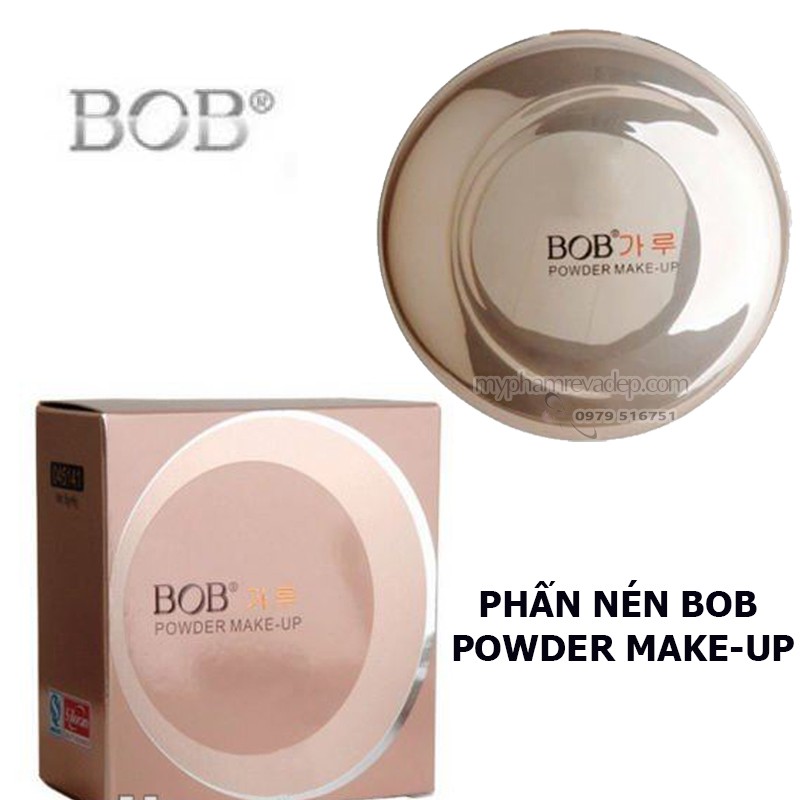 Phấn nén BOB Powder make-up hộp nâu  tặng kèm lõi thay thế