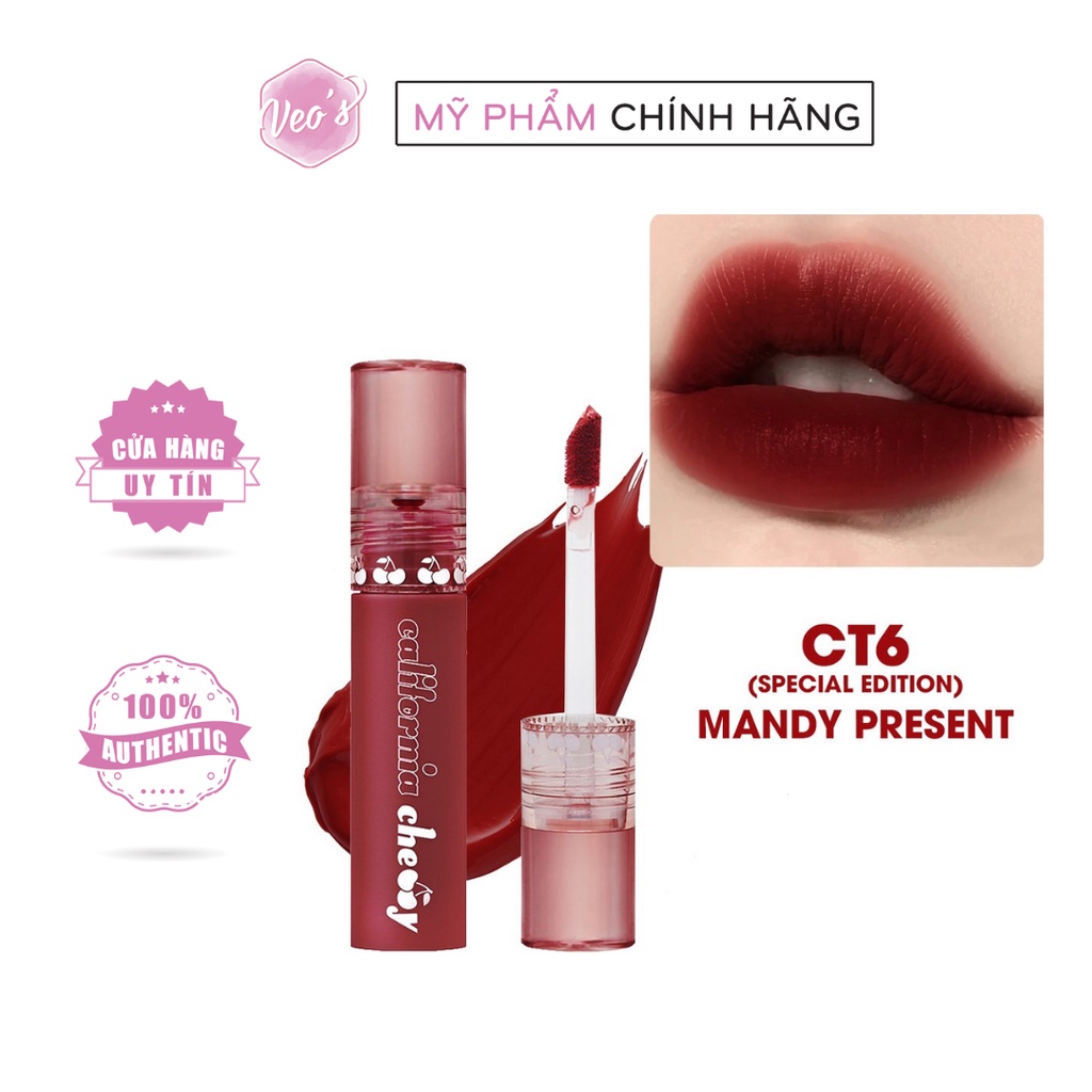 [NEW] Son Kem Lì, Lên Màu Chuẩn Dearmay California Cherry Velvet Tint 4.4g