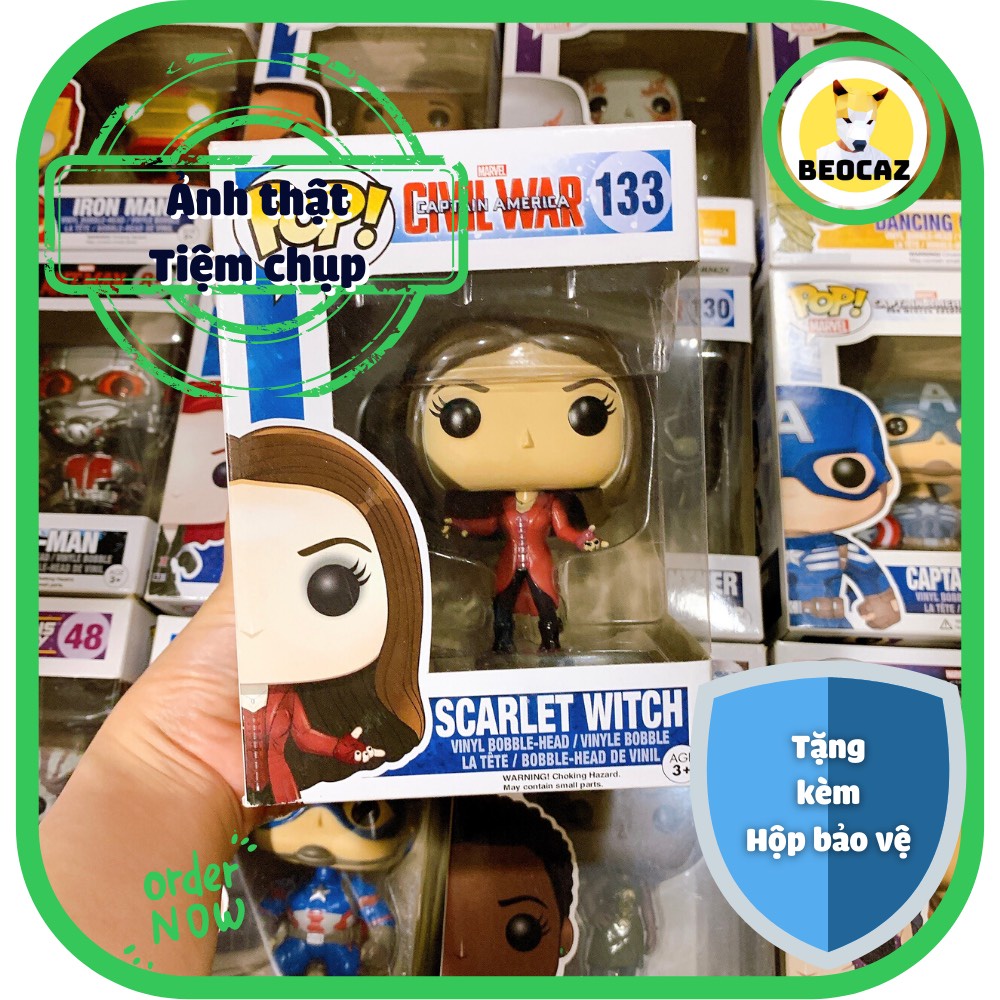 [Ship Hỏa Tốc] [Tặng Hộp Bảo Vệ] [Chính hãng] Mô hình Funko Pop Scarlet Witch phiên bản chiến đấu No.133 Avengers Marvel