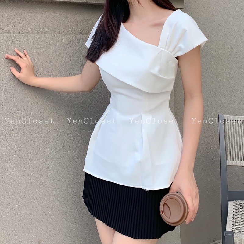 [FREESHIP] HÌNH CHÍNH CHỦ -  peplum lệch vai hàng thiết kế sang chảnh