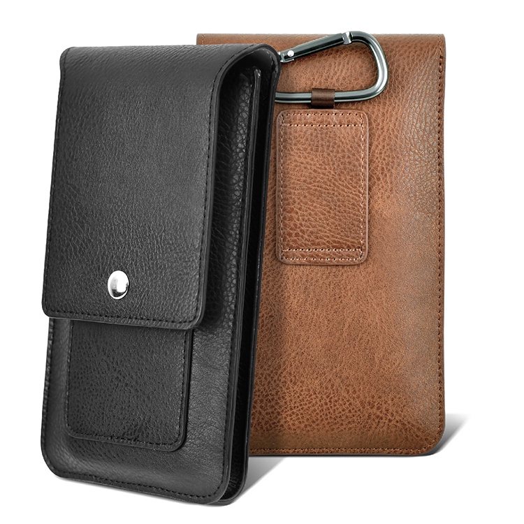 Túi đựng bằng da PU 2 ngăn đựng điện thoại 5.5/6.5/6.7/6.9/7.2 inch phong cách cho nam