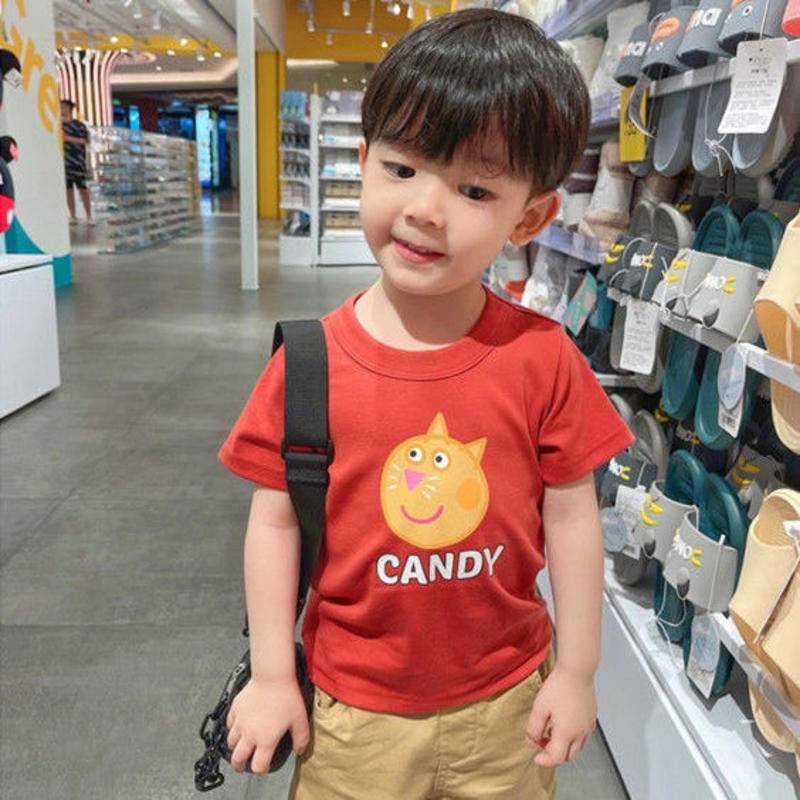 Áo Thun Cotton Tay Ngắn Cổ Tròn Màu Trơn Thời Trang Mùa Hè Hàng Mới Dành Cho Trẻ Em