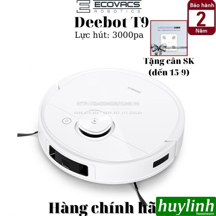 [Mã ELHAMS5 giảm 6% đơn 300K] Robot hút bụi lau nhà Ecovacs Deebot T9 - 3000pa - Bản Quốc Tế - Hàng chính hãng