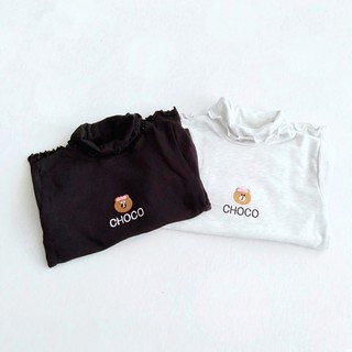 Áo cổ lọ bé gái cotton len