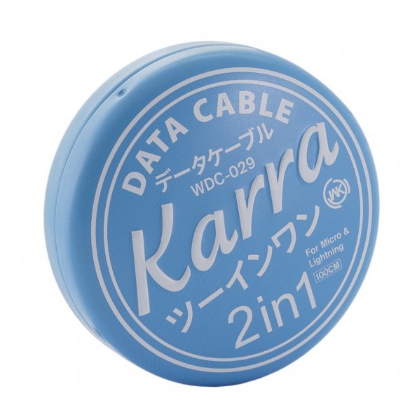 Cáp dữ liệu cuộn tròn 2 in 1 ( Micro và iP ) WK WDC-029- Mới 100%