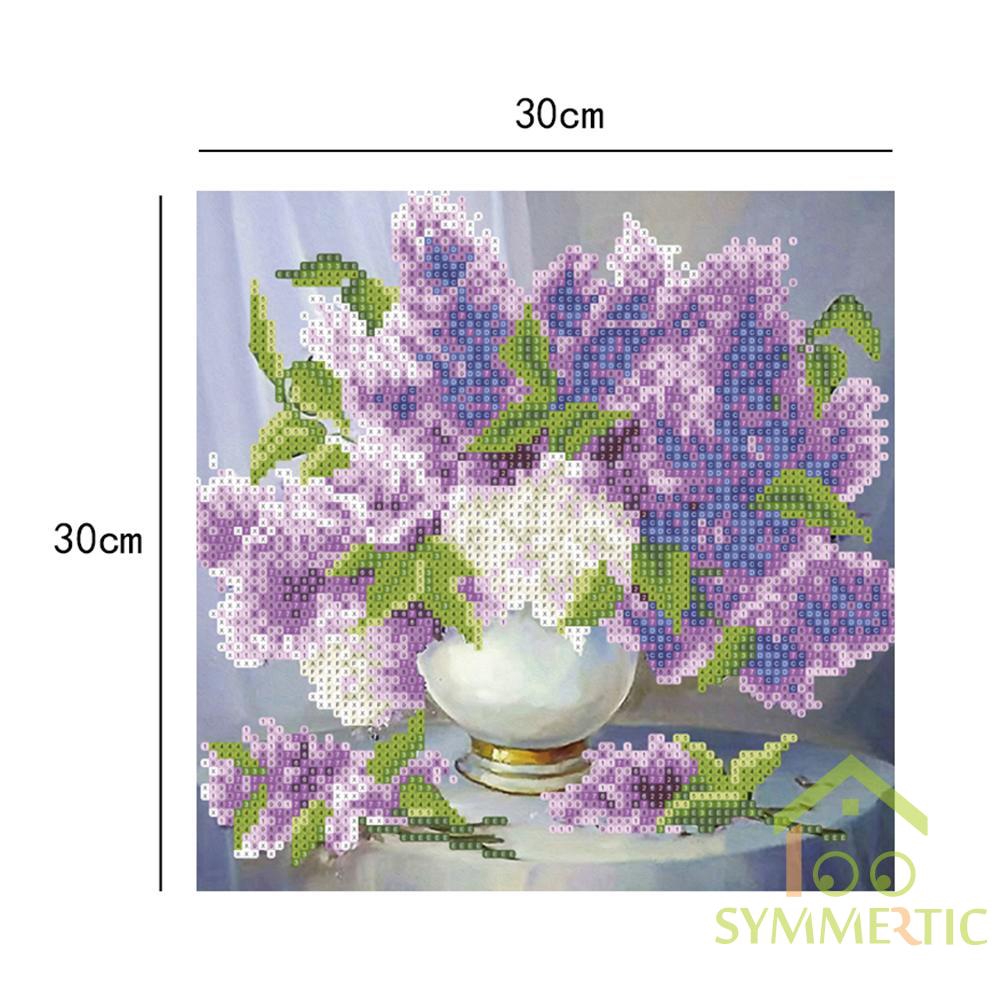 Tranh Thêu Trang Trí Thủ Công 5d Hình Bình Hoa Lavender (Hàng Có Sẵn)