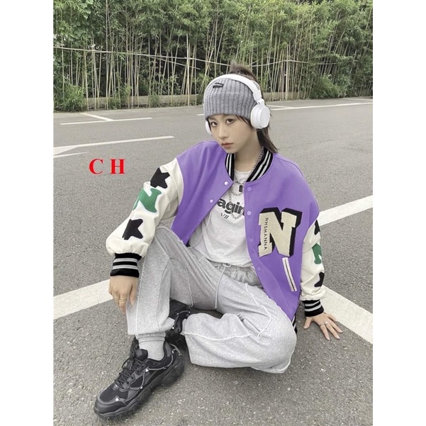 Áo Bomber Nam Nữ N Tay SAO☘️ Chất nỉ cotton tàu dầy đẹp mịn ko xùKhoác nam nữ Unisex thu đôngJacket bóng chày thu đông