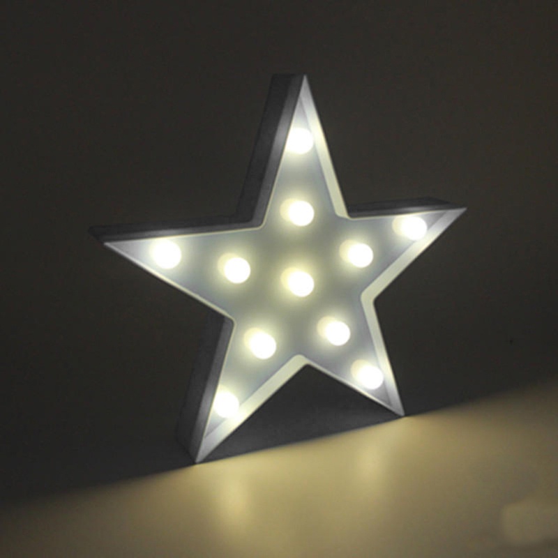 Đèn LED 3D 11 Bóng Hình Ngôi Sao Chạy Bằng Pin Màu Trắng