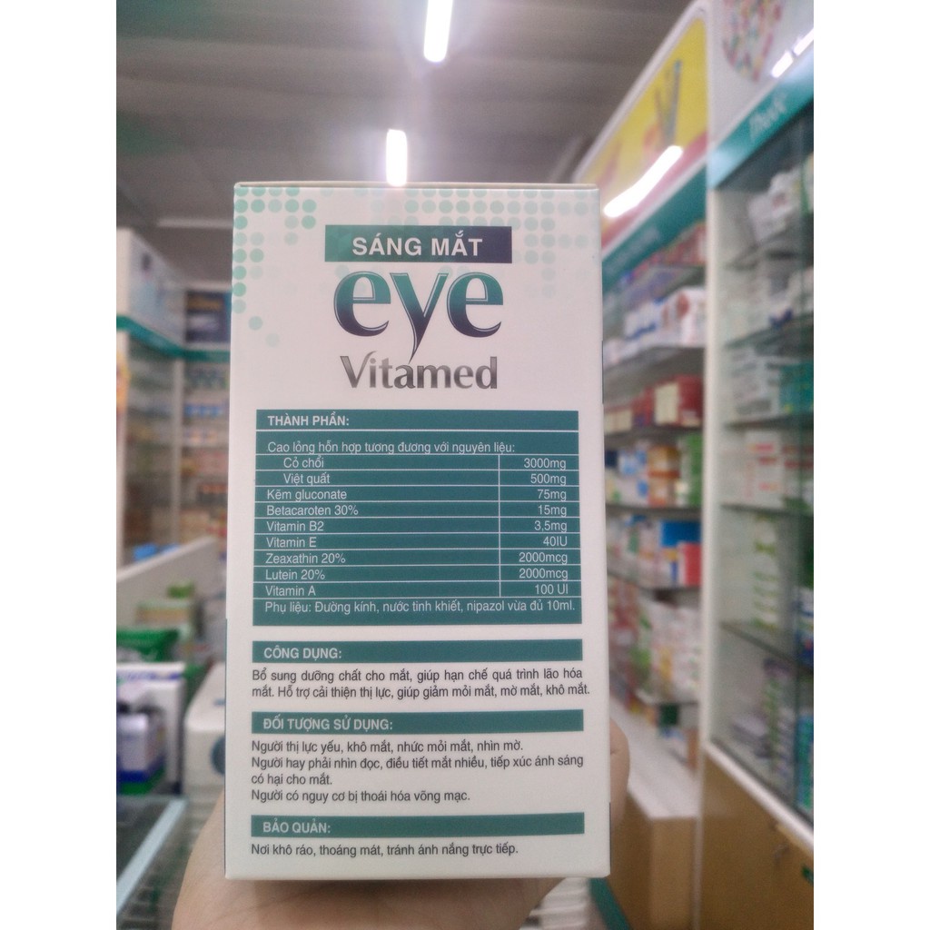 Siro bổ mắt cho bé Eye vitamed Hộp 20 gói từ việt quất, betacaroten, vitamin A và Lutein, sáng mắt, giảm cận thị