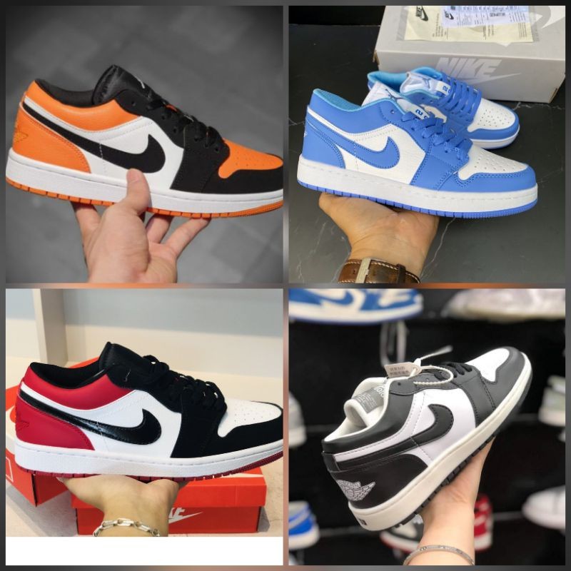 Giày thể thao nữ jodan cổ thấp, giày nữ sneaker jordan đen trắng cổ thấp các mầu nam nữ đủ size 36-43