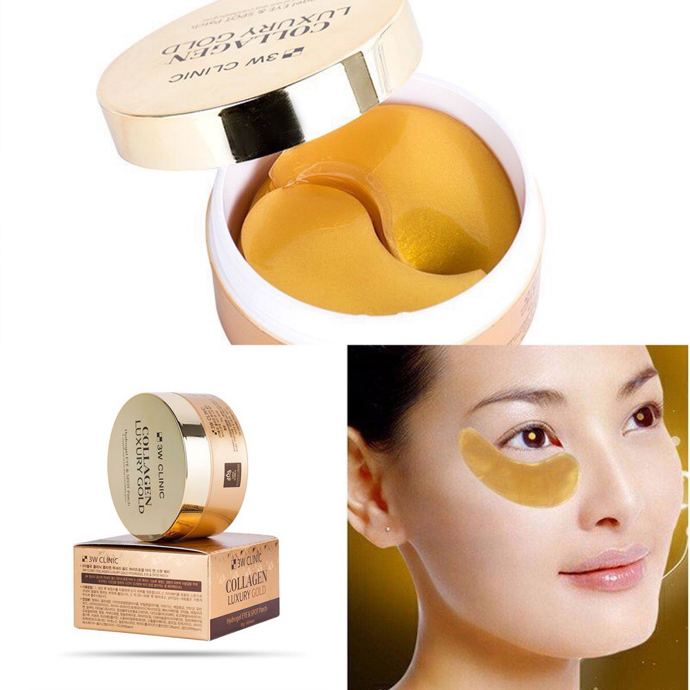 Mặt nạ xóa thâm quầng mắt ngừa nếp nhăn 3W Clinic Collagen Luxury Gold 90g