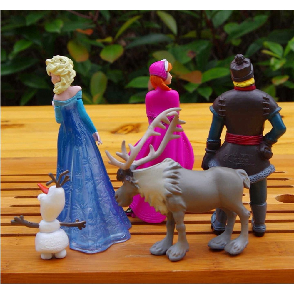 Set 5 búp bê đồ chơi hình nhân vật hoạt hình Disney Frozen Kristoff Sven Olaf bằng PVC