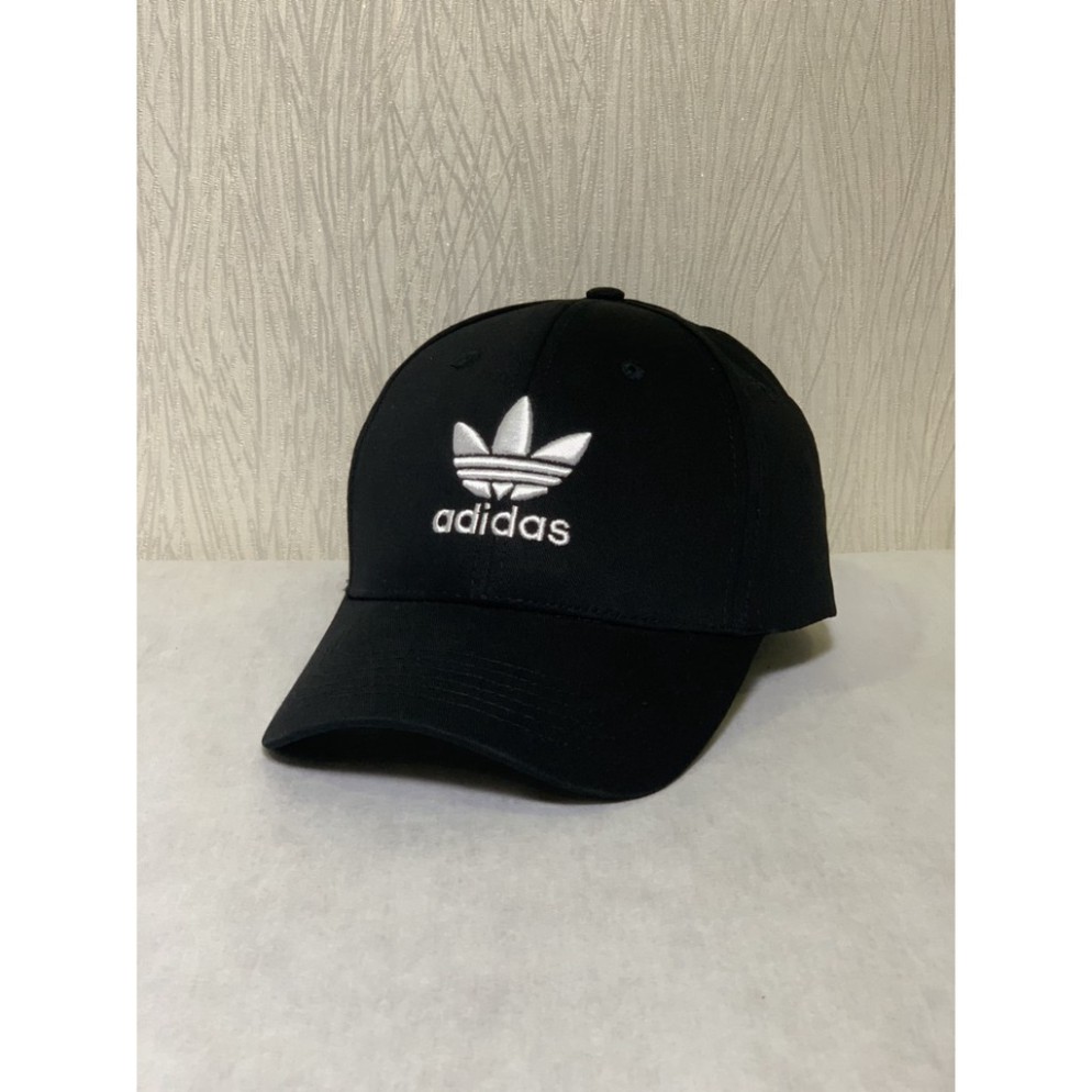 Nón kết lưỡi trai Mũ Adidas đen logo thêu trắng dành cho nam nữ Free size - Full hộp