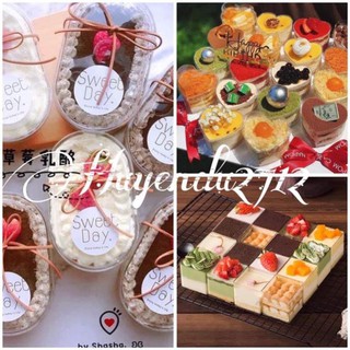 Set 10 hộp mousse vuông tim oval mini kèm nắp (N205)