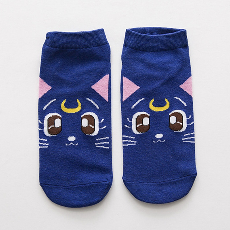 flowersqueen SAILOR MOON Đôi Vớ Thêu Hình Thủy Thủ Mặt Trăng Thời Trang Cho Nữ