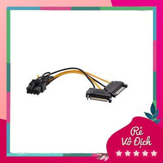 Cáp chuyển và chia nguồn 2 đầu sata sang 8 pin 6+2 20cm-c9