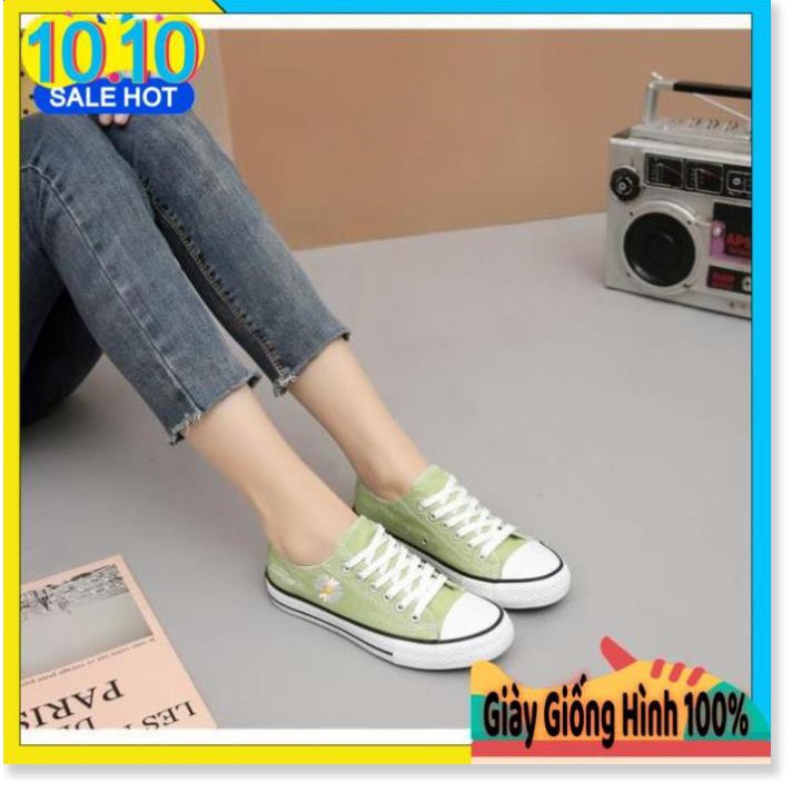 𝐓ế𝐭 SALE 12-12 Rẻ vô địch - [HÀNG CAO CẤP] Giày Sneaker Nữ CV Thêu Hoa Cúc Kết Hợp Chữ Ký Độc Đáo -Ax123 ` ^ !