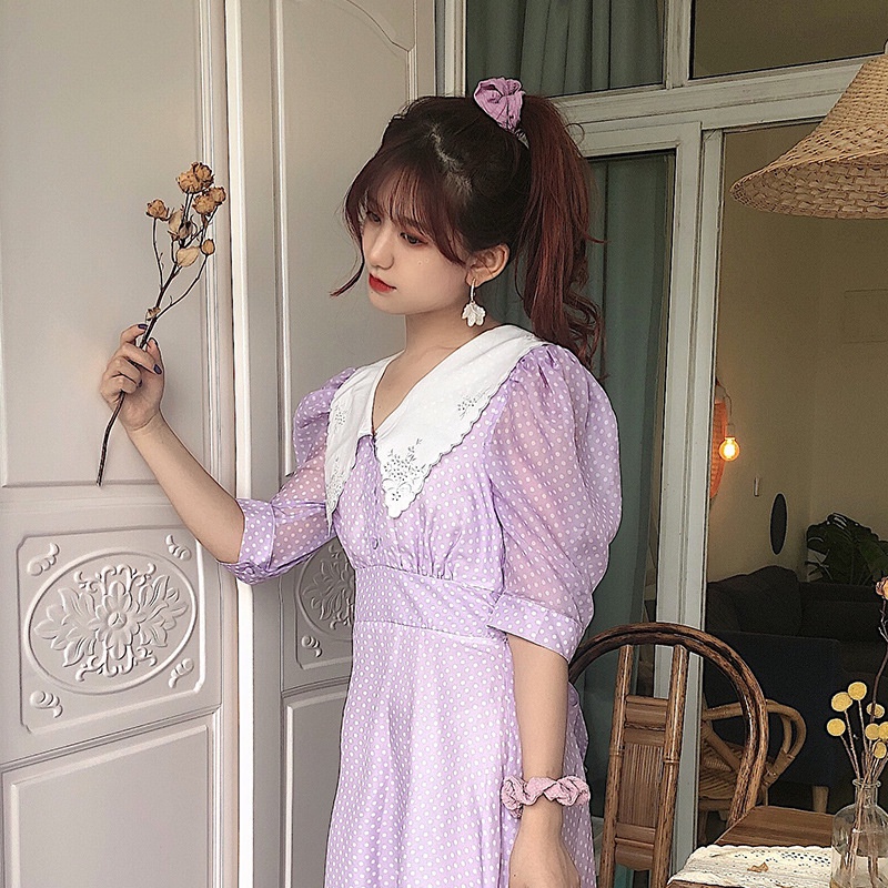 Dây buộc tóc vải satin xếp nếp co giãn màu kẹo đơn giản thời trang cho nữ