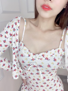 SET ĐẦM BODY KÈM KHOÁC HOA
