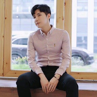 Áo sơ mi nam sọc caro nhỏ phong cách hàn quốc 