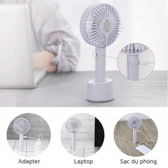 [RẺ VÔ ĐỊCH] QUẠT ĐIỆN MINI CẦM TAY SẠC PIN DUNG LƯỢNG KHỦNG 5000MAH DÙNG LIÊN TỤC 12 GIỜ - QUẠT 3 TỐC ĐỘ GIÓ SIÊU MÁT