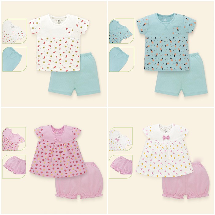 [LULLABY SALE] Bộ cộc tay hoa quả NH01B / NH02B bé trai / bé gái