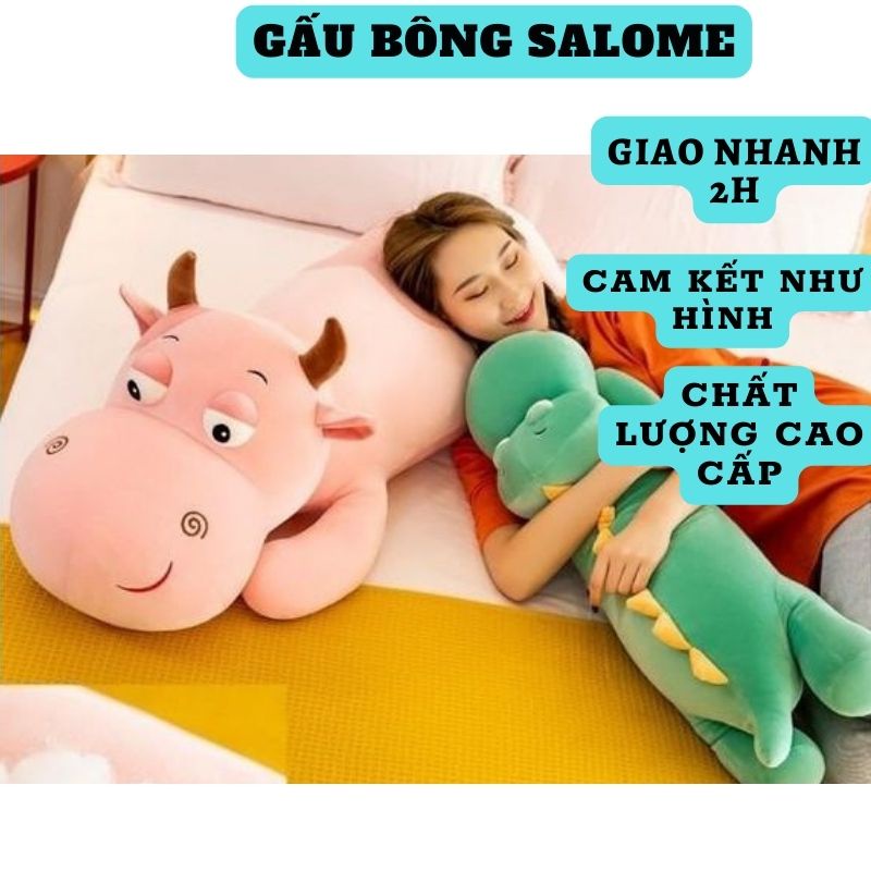 Gấu Bông Con Trâu Hồng To tphcm, Con Chó Nâu, Thú Nhồi Bông Con Khủng Long Xanh Cute Khổng Lồ Dễ Thương Qùa Tặng Cho Bé