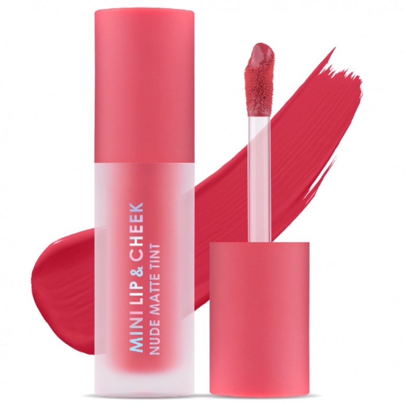 CATHY DOLL MAKEUP  MINI LIP&CHEEK NUDE MATTE TINT Son kem và má hồng Cathy Doll Thái lan