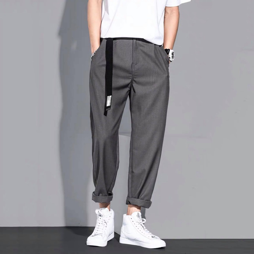 Quần Baggy Nam Kiểu Quần Tây Âu Chinos Trơn Đơn Giản Mặc Kiểu Xắn Gấu Năng Động MENFASHION1989 JOGGER NAM 9000066C