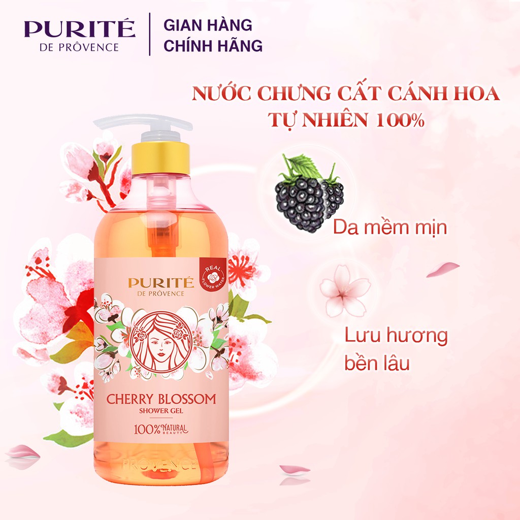 Combo 2 Sữa Tắm Thiên Nhiên Hoa Anh Đào Purité 850ml + 250ml | BigBuy360 - bigbuy360.vn