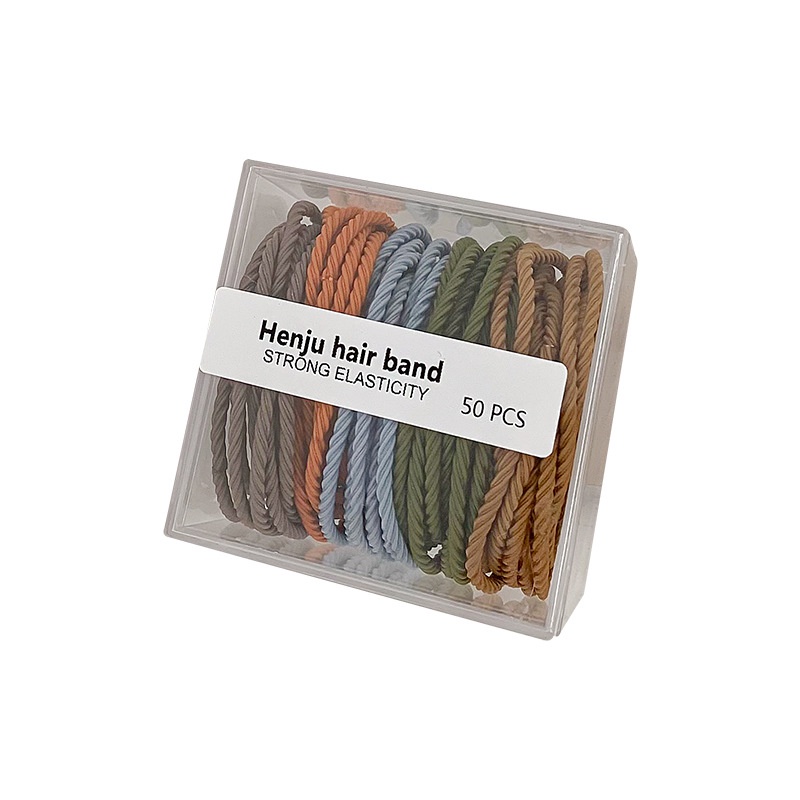 Hộp 50 Dây Thun Buộc Tóc Nhiều Màu Sắc Dành Cho Nữ
