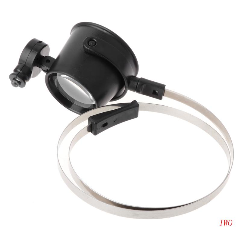 Kính Lúp Đeo Đầu Phóng Đại 10 Lần Có Đèn LED Hỗ Trợ Sửa Chữa Đồng Hồ / Trang Sức